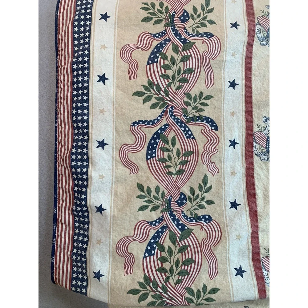 Vintage Tommy Hilfiger Red White Blue Tan Duvet Cover 86x86 Full Queen Americana